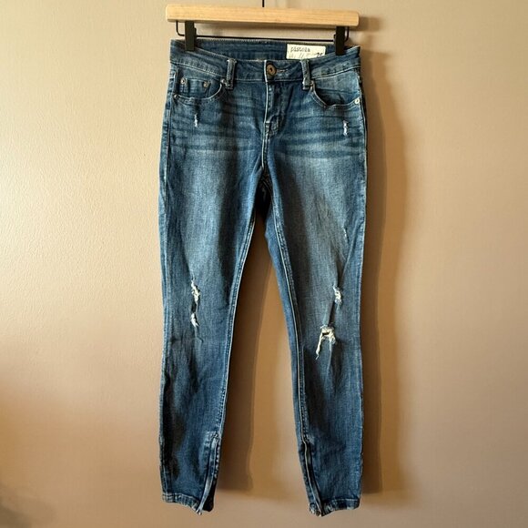 Women's 26 Pistola Tory Split Hem Zipped Ankle Skinny Jeans Medium Wash - Picture 2 of 8